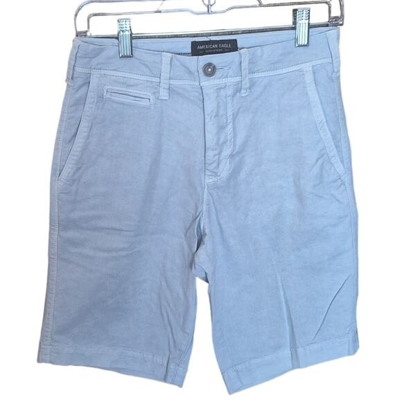 American Eagle Men's 26 Light Blue "Extreme Flex" Preppy Slim Cotton Shorts - Picture 1 of 6
